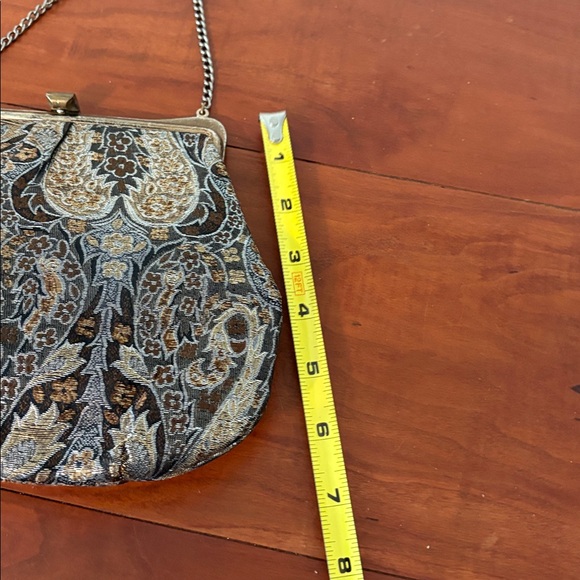 Vintage Tapestry Evening Bag | Chain Handle | Metal Frame - Picture 7 of 7